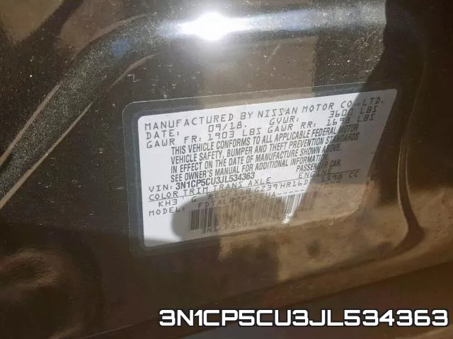 3N1CP5CU3JL534363 фото 2