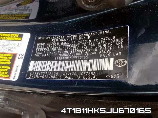 4T1B11HK5JU670165 фото 2