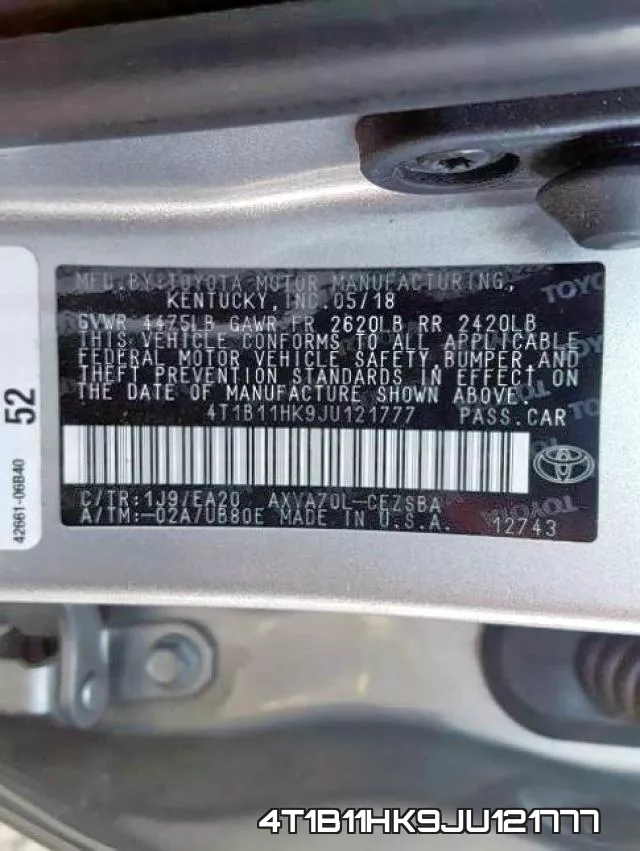 4T1B11HK9JU121777 фото 2