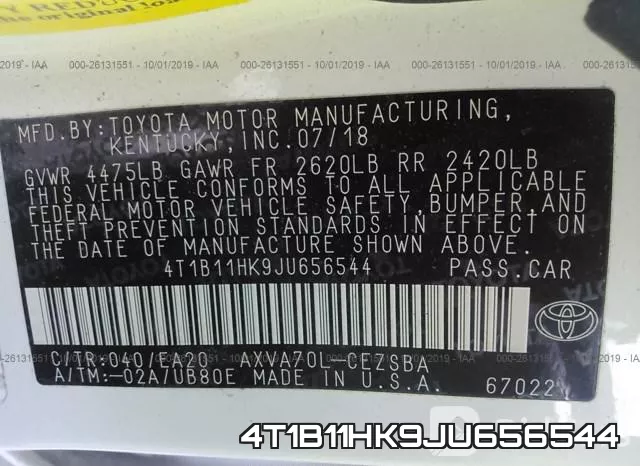 4T1B11HK9JU656544 фото 10