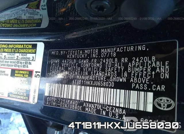 4T1B11HKXJU658030 фото 10