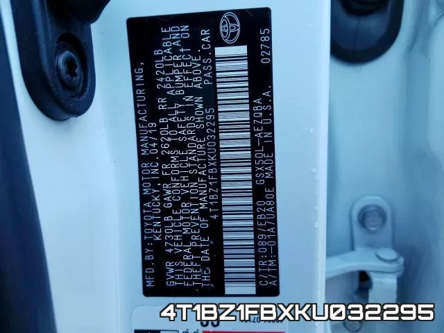 4T1BZ1FBXKU032295 фото 2