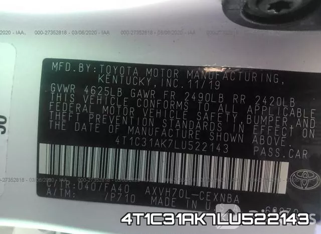 4T1C31AK7LU522143 фото 10