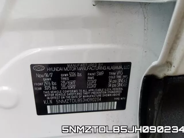 5NMZTDLB5JH090234 фото 2