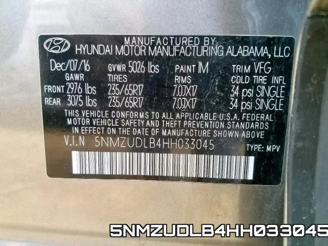 5NMZUDLB4HH033045 фото 2
