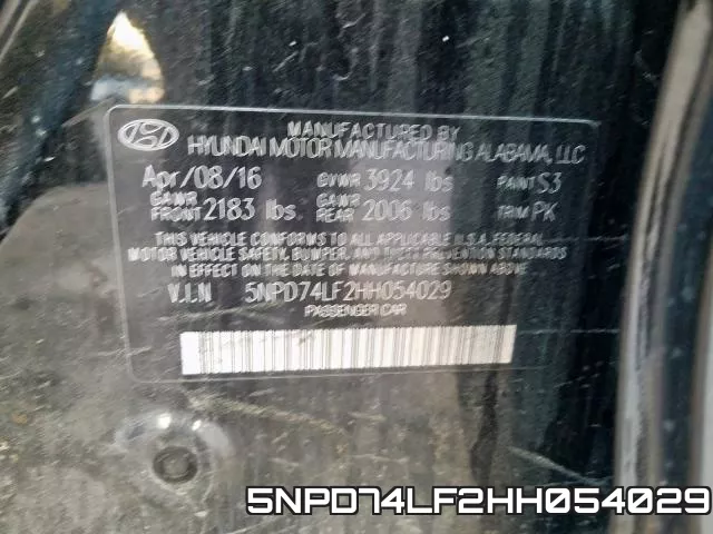 5NPD74LF2HH054029 фото 2