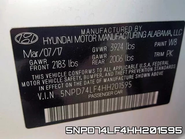5NPD74LF4HH201595 фото 2