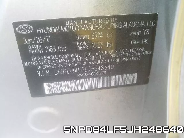 5NPD84LF5JH248640 фото 2