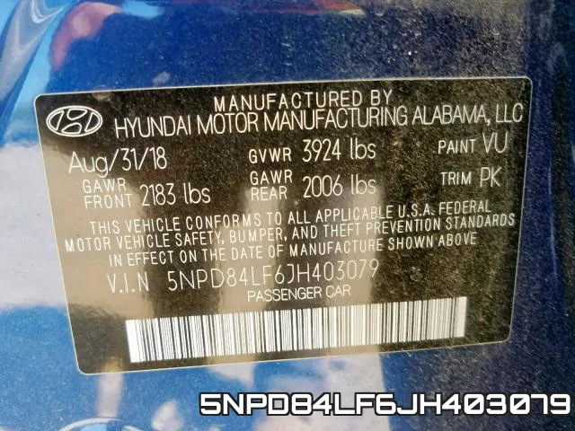5NPD84LF6JH403079 фото 2