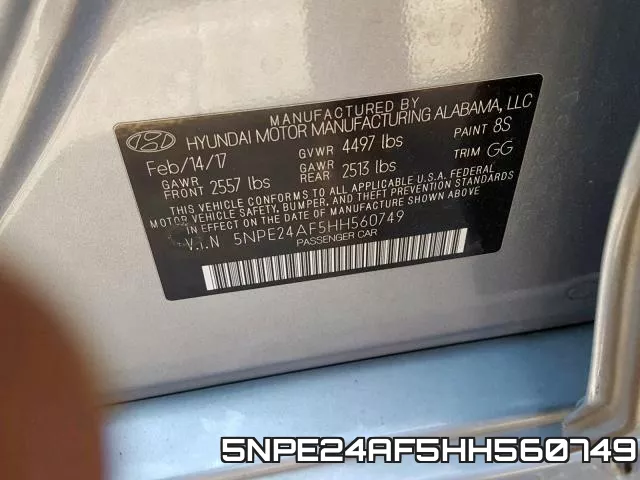5NPE24AF5HH560749 фото 2
