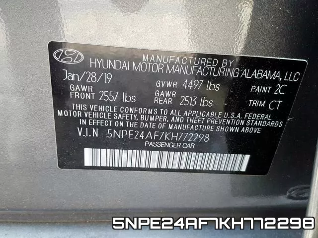 5NPE24AF7KH772298 фото 2