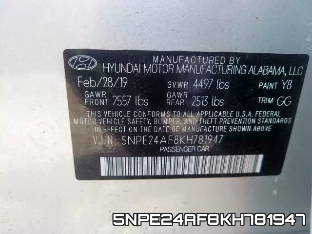 5NPE24AF8KH781947 фото 2