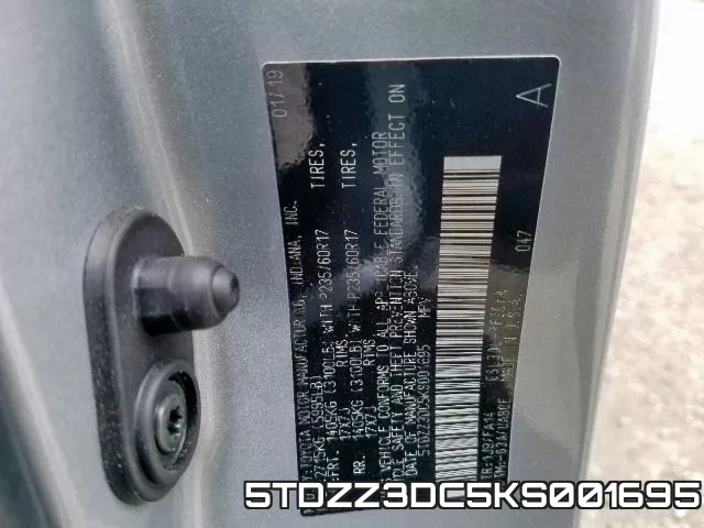 5TDZZ3DC5KS001695 фото 2