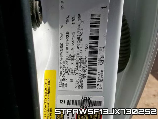 5TFAW5F13JX730252 фото 2
