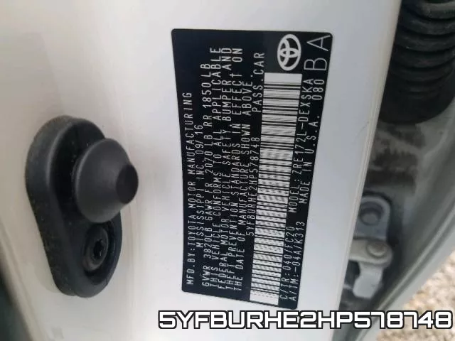 5YFBURHE2HP578748 фото 2