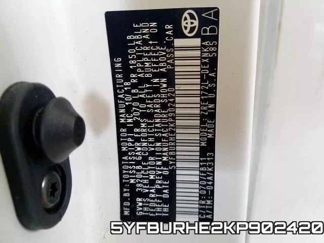 5YFBURHE2KP902420 фото 2