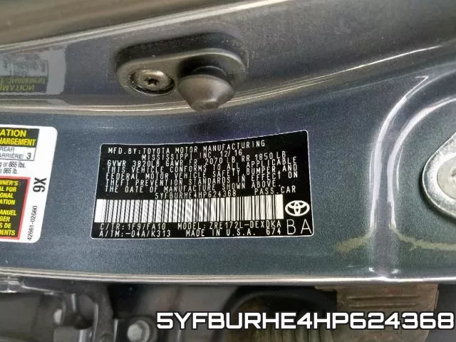5YFBURHE4HP624368 фото 2