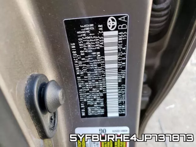 5YFBURHE4JP737873 фото 2