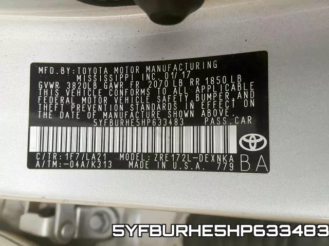 5YFBURHE5HP633483 фото 2