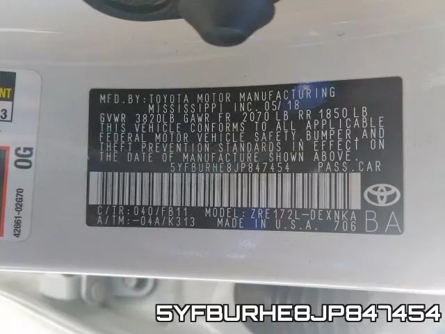 5YFBURHE8JP847454 фото 2