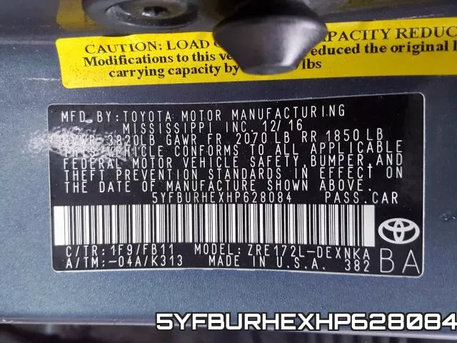 5YFBURHEXHP628084 фото 2