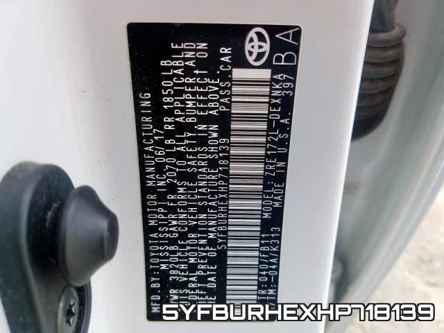 5YFBURHEXHP718139 фото 2