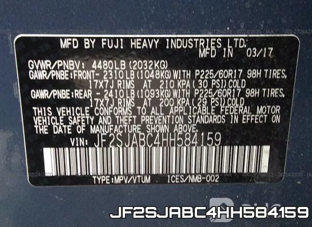 JF2SJABC4HH584159 фото 10