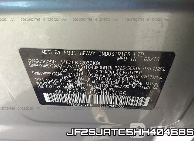 JF2SJATC5HH404685 фото 10