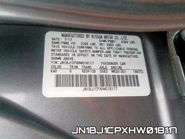 JN1BJ1CPXHW018117 фото 2