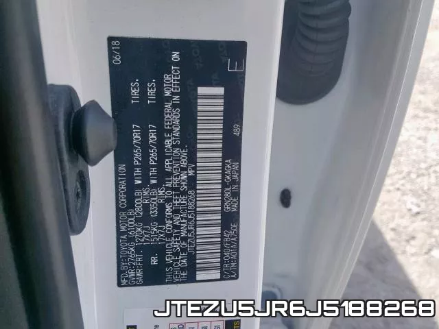JTEZU5JR6J5188268 фото 2