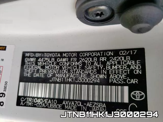 JTNB11HK1J3000294 фото 2
