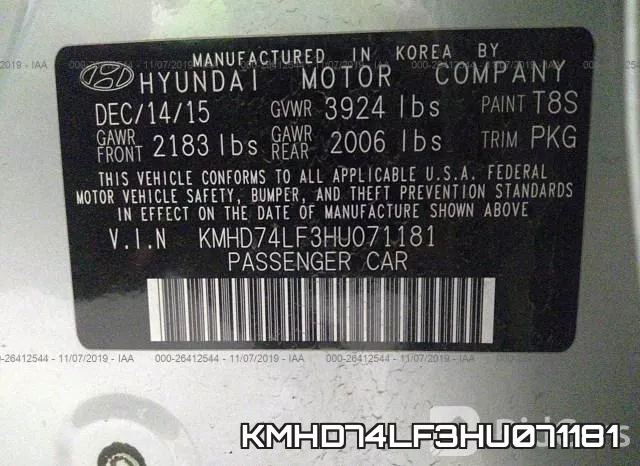 KMHD74LF3HU071181 фото 10