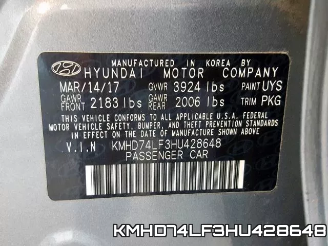 KMHD74LF3HU428648 фото 2