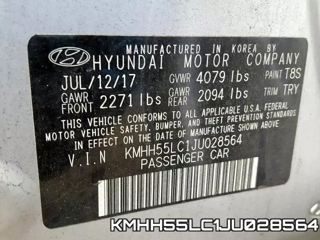 KMHH55LC1JU028564 фото 2