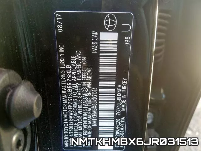 NMTKHMBX6JR031513 фото 2