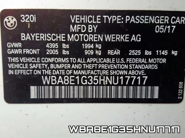 WBA8E1G35HNU17717 фото 2
