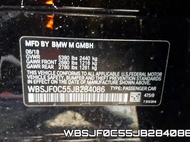 WBSJF0C55JB284086 фото 2