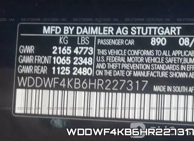 WDDWF4KB6HR227317 фото 10