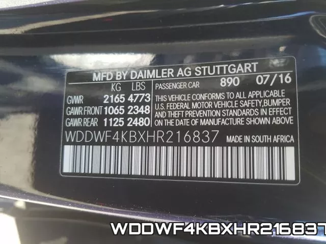 WDDWF4KBXHR216837 фото 2