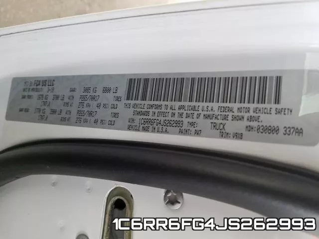 1C6RR6FG4JS262993 фото 2