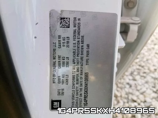 1G4PR5SKXH4108965 фото 2