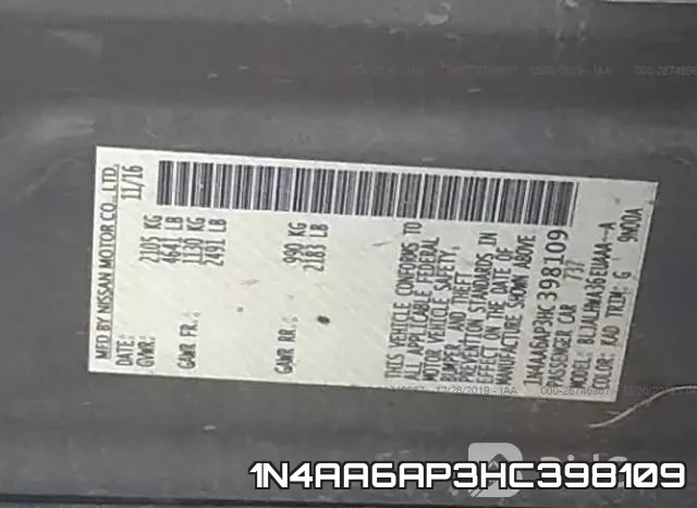 1N4AA6AP3HC398109 фото 10