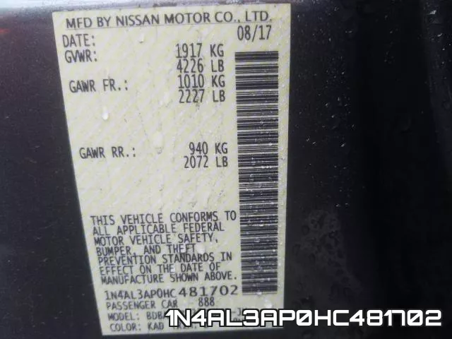 1N4AL3AP0HC481702 фото 2