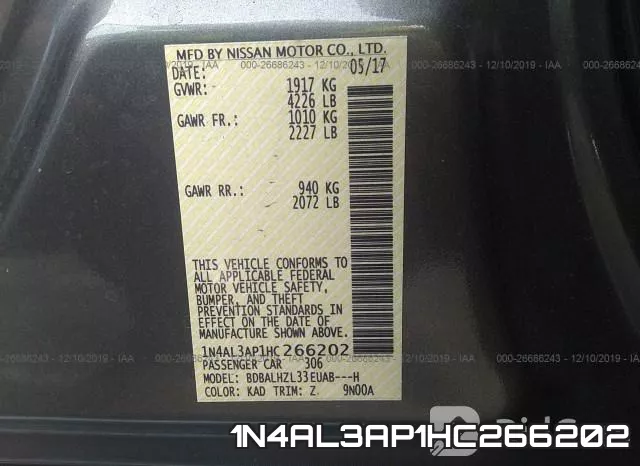 1N4AL3AP1HC266202 фото 10