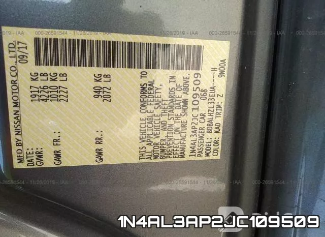 1N4AL3AP2JC109509 фото 10