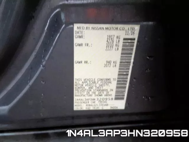 1N4AL3AP3HN320958 фото 2