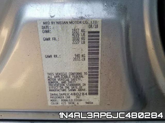 1N4AL3AP6JC480284 фото 2