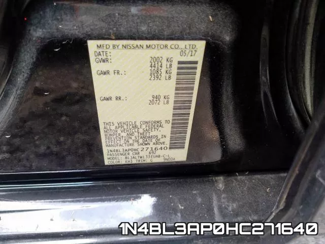 1N4BL3AP0HC271640 фото 2