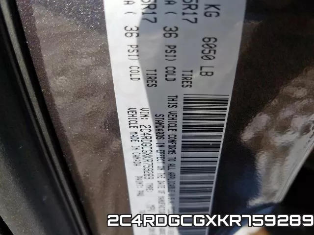 2C4RDGCGXKR759289 фото 2