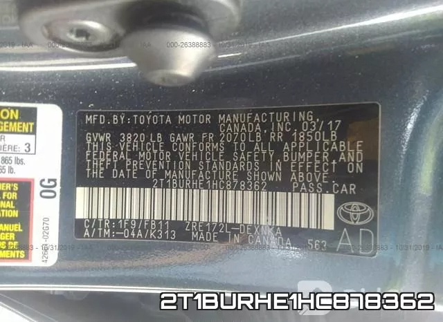 2T1BURHE1HC878362 фото 10
